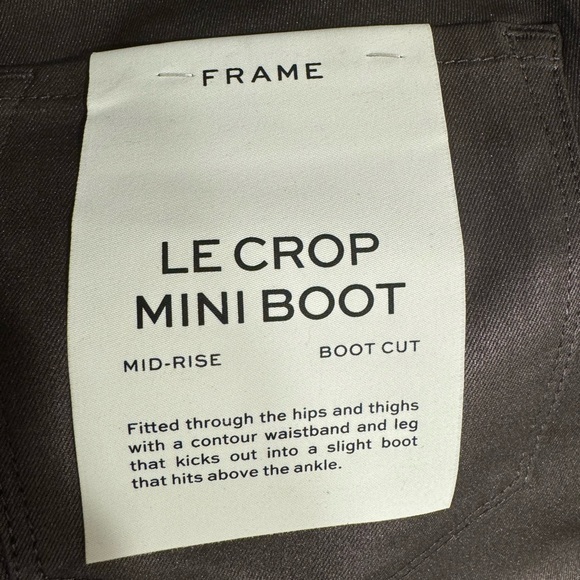 FRAME "Le Crop Mini Boot" mid rise metallic bootcut Jeans in Mohagany NWT - Picture 4 of 6